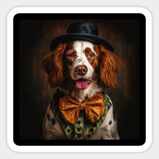 Halloween Brittany dog Hat Sticker